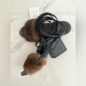 Brunello Cucinelli Fur Monili Sandals Sz 37 $2,295